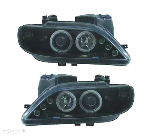 FARÓIS ANGEL EYES PARA CITROEN XSARA 97-99 FUNDO PRETO