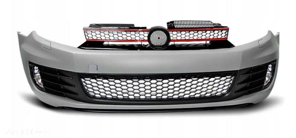 Zderzak Przod kpl Grill Kratki Halogeny Tuning GTI-look Vw Golf VI 6 5k 08- - 2