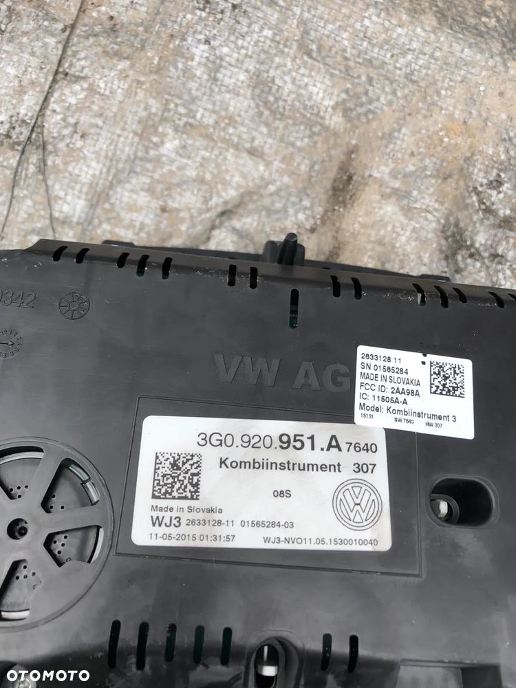 VW PASSAT B8 R-LINE LICZNIK ZEGAR 3G0920951A 2.0 TDI UK - 2