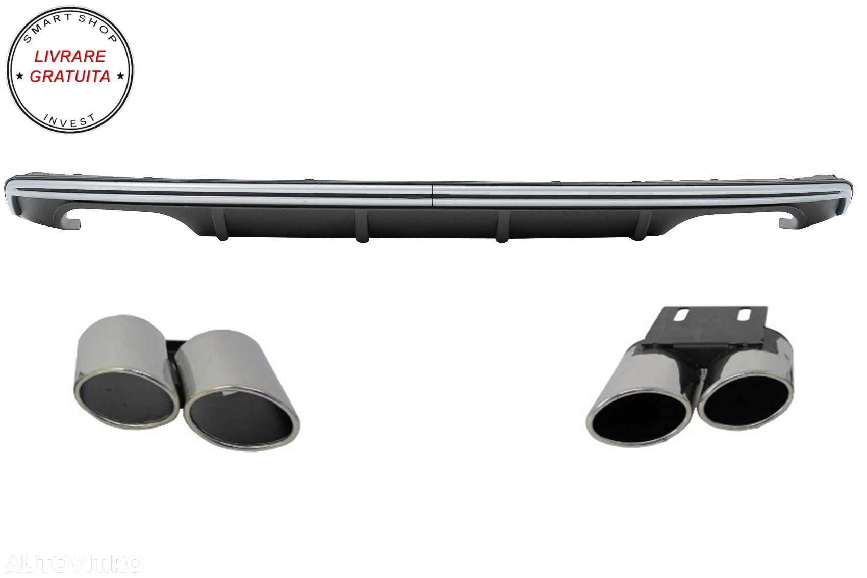 Difuzor Bara Spate Audi A3 8V Hatchback Sportback (2012-2015) S3 Design cu Ornamen- livrare gratuita - 1
