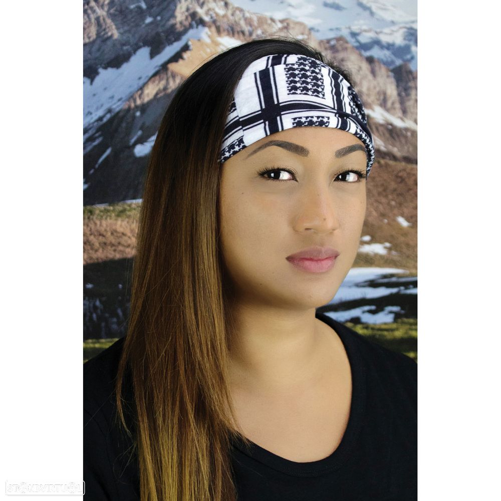 zan headgear motley tube™ fleece houndstooth black white one size - 5