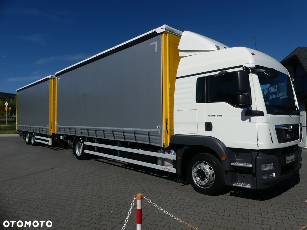 MAN TGM 18.340 / FIRANKA + WINDA / ZESTAW 38 EURO PALET / - 10