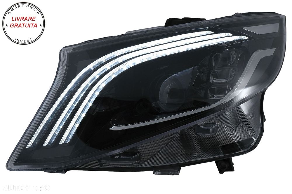 Faruri Full LED Mercedes V-Class W447 (2016-2020) Negru- livrare gratuita - 6