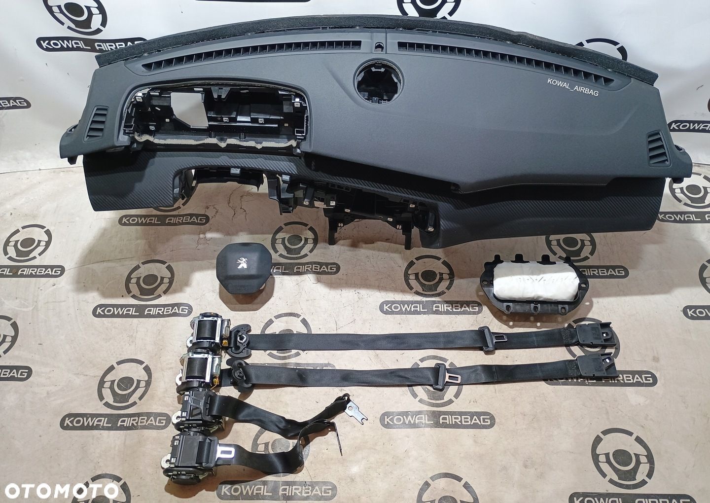 PEUGEOT 508 2 II BIAŁA NIĆ DESKA KONSOLA AIRBAG PASY ORYGINAŁ DEMONTAŻ - 1