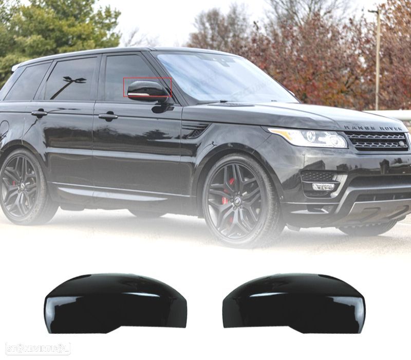 CAPAS DE ESPELHOS RANGE ROVER SPORT 14-17 PRETO BRILHANTE - 1