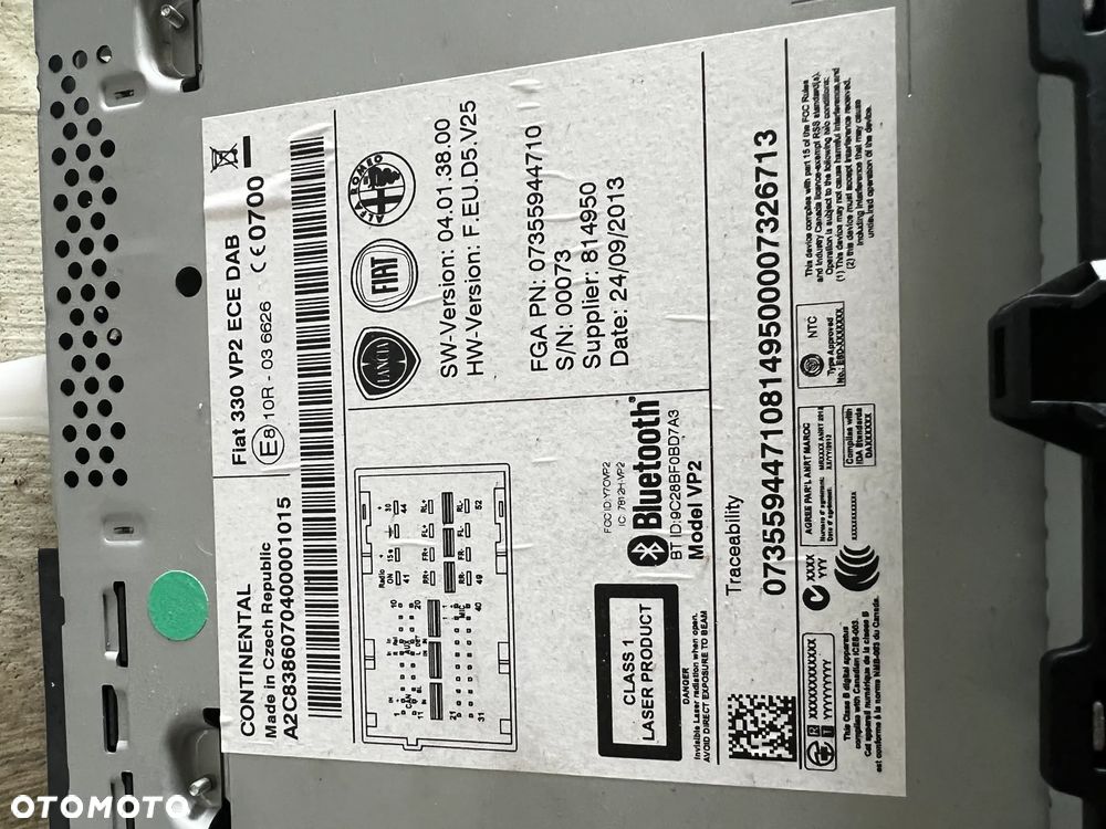 RADIO NAWIGACJA FIAT 500L 07355944710 - 3