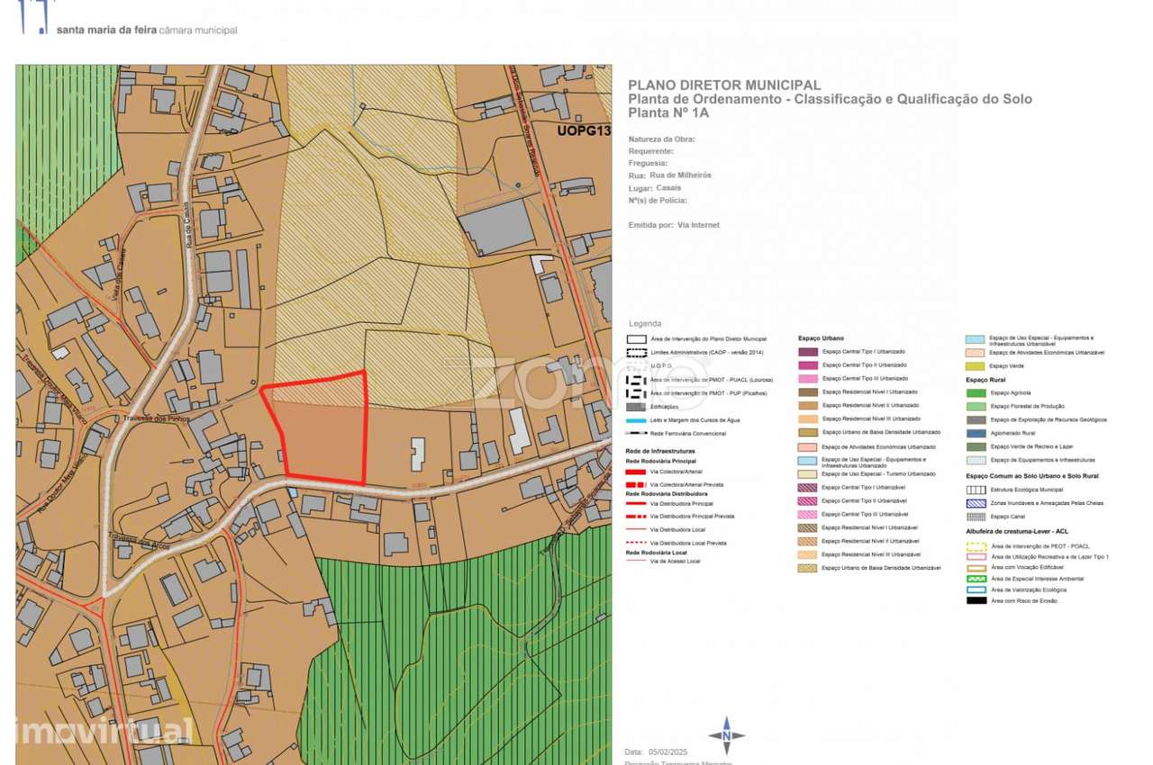 Terreno c/ 2100m2 p/ construção de Moradia em Milheirós de Poiares ... - Grande imagem: 5/14