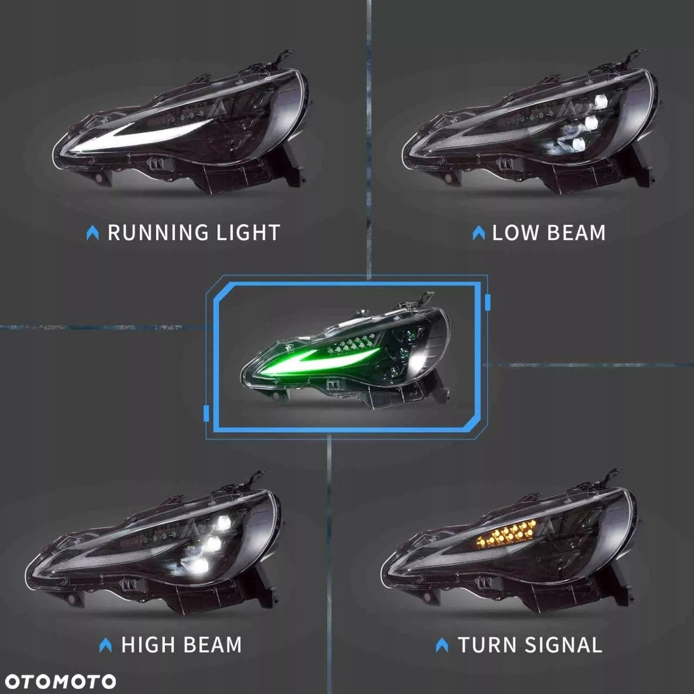 Reflektory Lampy kpl Full Led Neon Tuning RGB Toyota GT86 Gt-86 Frz Brz - 8
