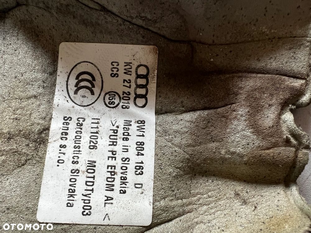 AUDI A5 8W OSŁONA TERMICZNA TUNELU AUDI A4 B9 8W A5 F5 OSŁONA TERMICZNA ŚCIANY GRODZIOWEJ PRAWA 8W1804164 E LEWA8W1804163 E 8W0803979 F - 5