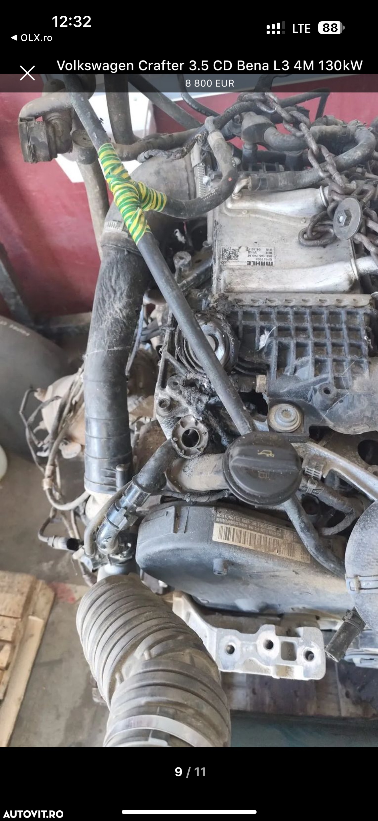 Volkswagen Crafter VW 35 XL an 2020 L3H2 H2L3 2.0 TDI 140 cai Euro 6 Duba mediu lung Autoutilitara Unic Proprietar de noua Km reali istoric reprezentanța carvertical scos fără rugina arata perfect - 8