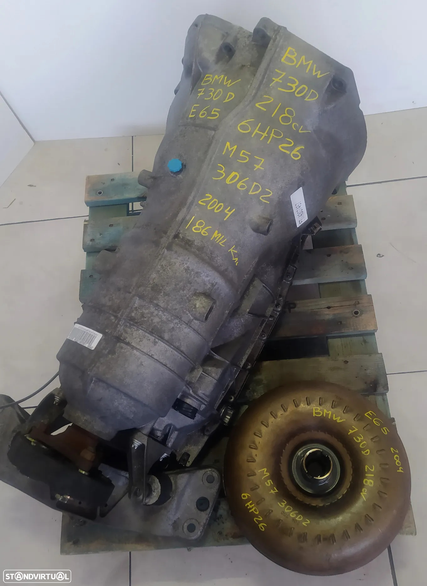 Motor Bmw 730D 218cv E65 M57 306D2 bloco ferro caixa velocidades automatica 6HP26 - 8
