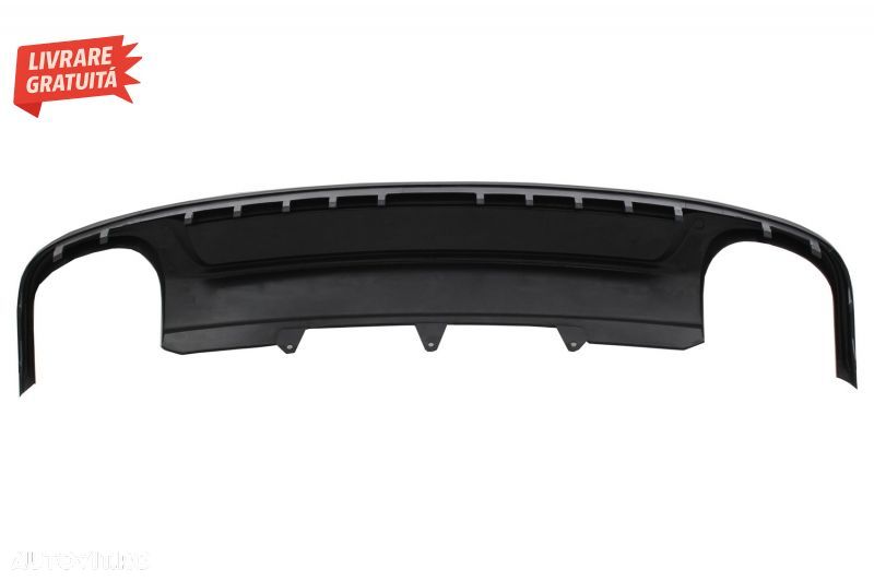 Difuzor Bara Spate si Ornamente toba Carbon Fiber Finisaj Lucios Audi A4 B8 Faceli- livrare gratuita - 6