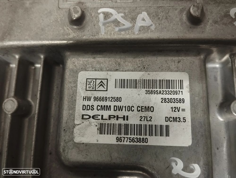 UNIDADE / CENTRALINA DO MOTOR PEUGEOT 308 508 / CITROEN C5 C4 2.0HDI 9666912580 28303589 9677563880 DCM3.5 - 4