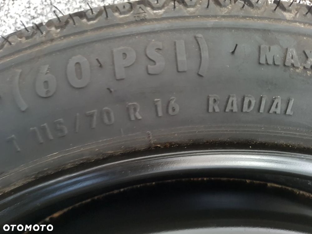KOŁO DOJAZDOWE ZESTAW OPEL MERIVA B ASTRA H ZAFIRA B   5X110 115/70R16 - 4