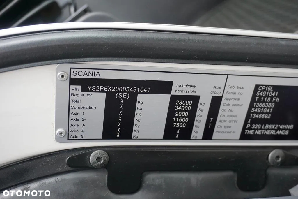 Scania P 320 / EURO 6 / KONTENER + WINDA / 22 PALETY / OŚ SKRĘTNA - 11