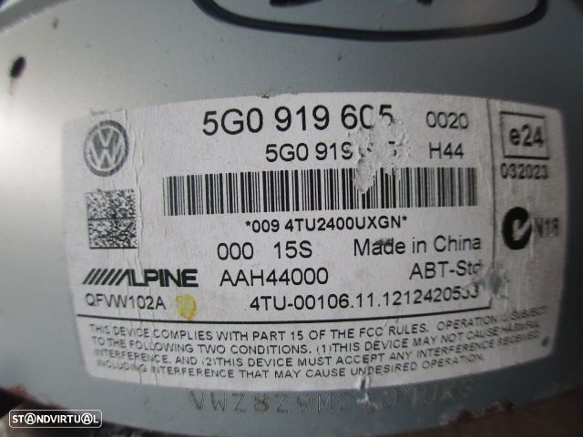 Display Relogio 5G0919605 VW GOLF 7 2013 1.2TSI 105CV 5P PRETO - 4