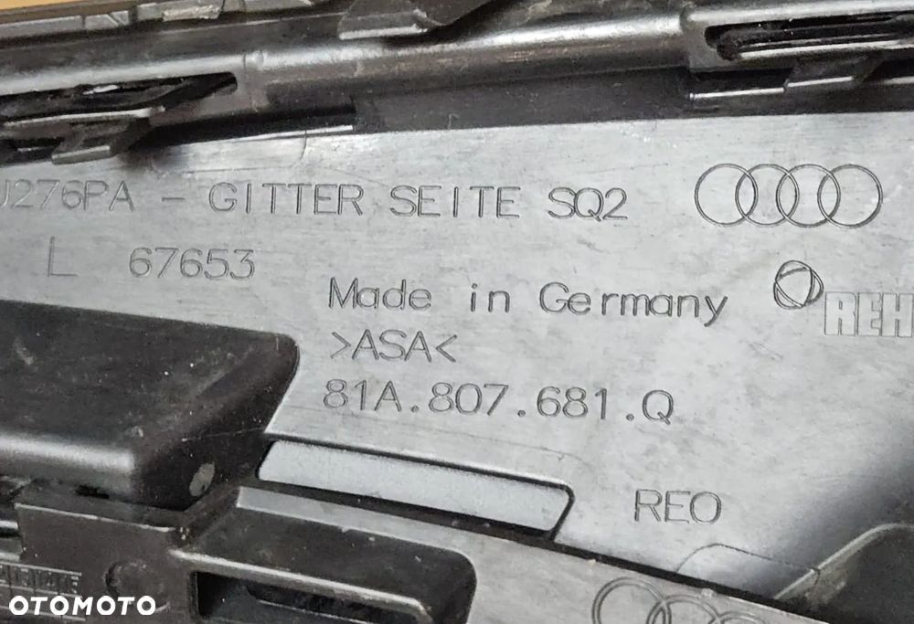 KRATKA ZDERZAKA PRZEDNIA ŚRODKOWA I BOCZNA AUDI Q2 SQ2 81A LIFT S-LINE 81A807647K 81A807682Q - 9