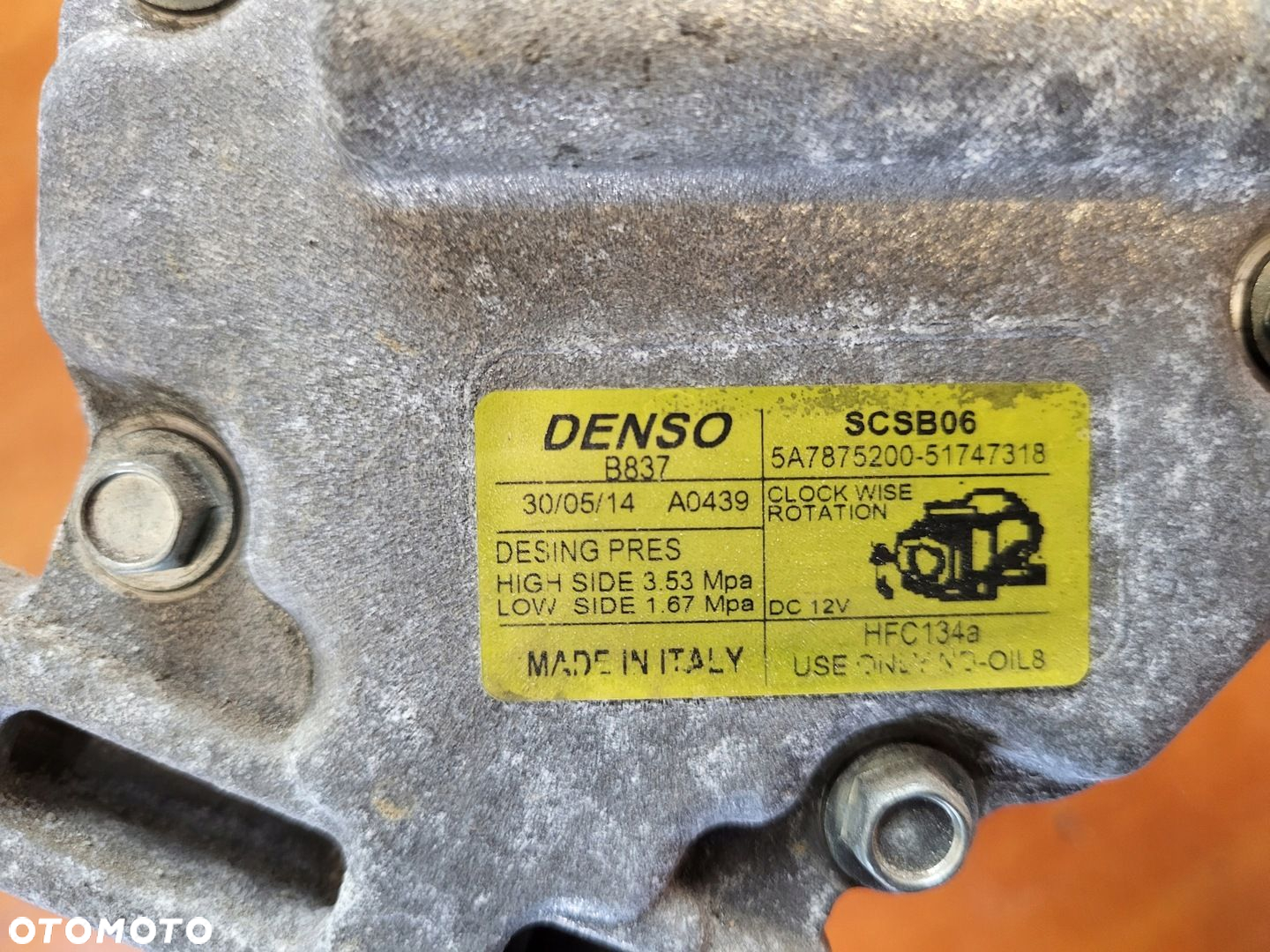 SPRĘŻARKA KLIMATYZACJI FIAT 500 5A7875200-51747318 - 3