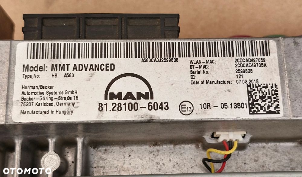 MAN TGX TGS RADIO NAWIGACJA 81.28100-6037 81.28100-6043 - 2