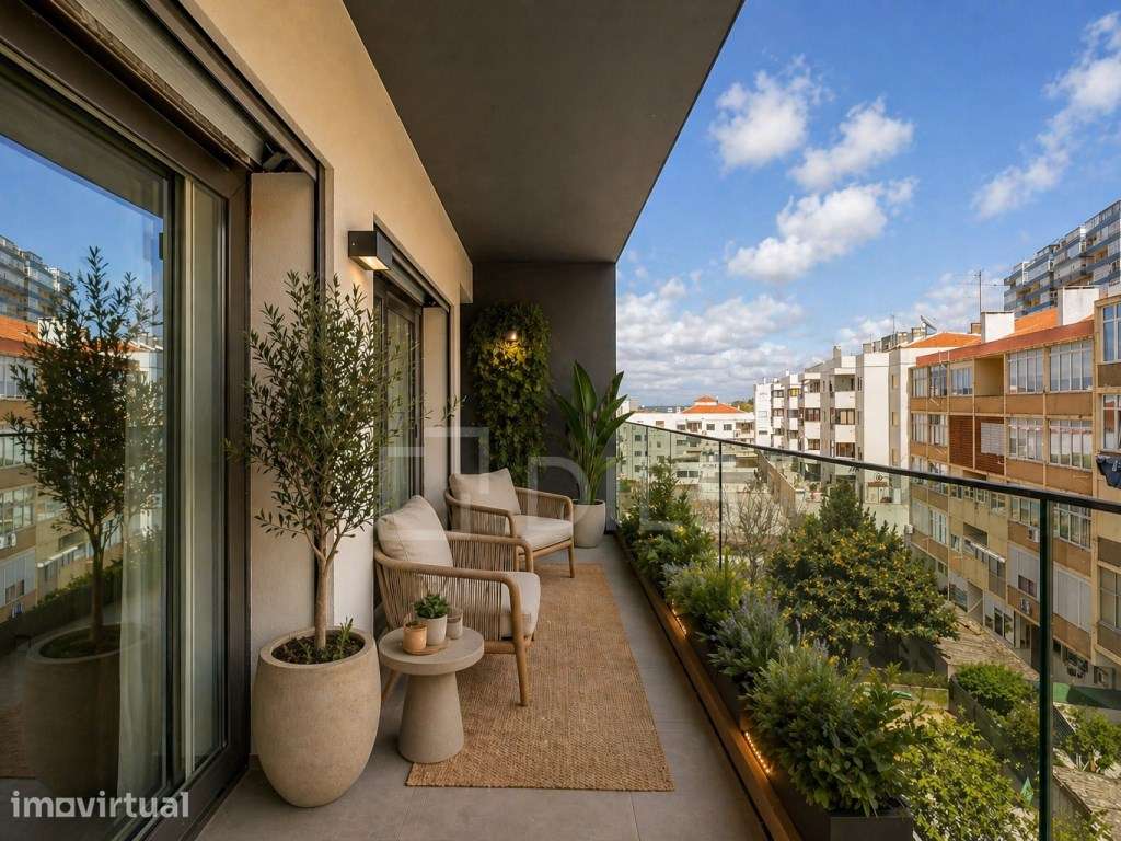 Penthouse T4 com varanda em novo empreendimento em Cacilhas - Grande imagem: 3/49