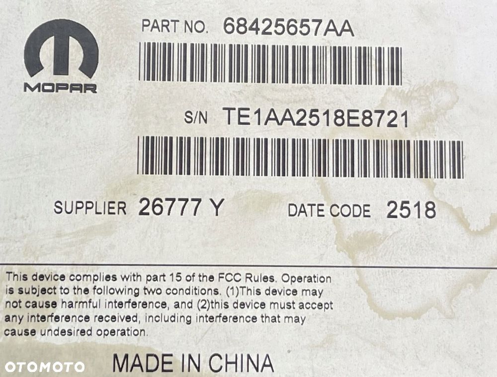CHARGER LIFT 15- WZMACNIACZ AUDIO 68425657AA - 9
