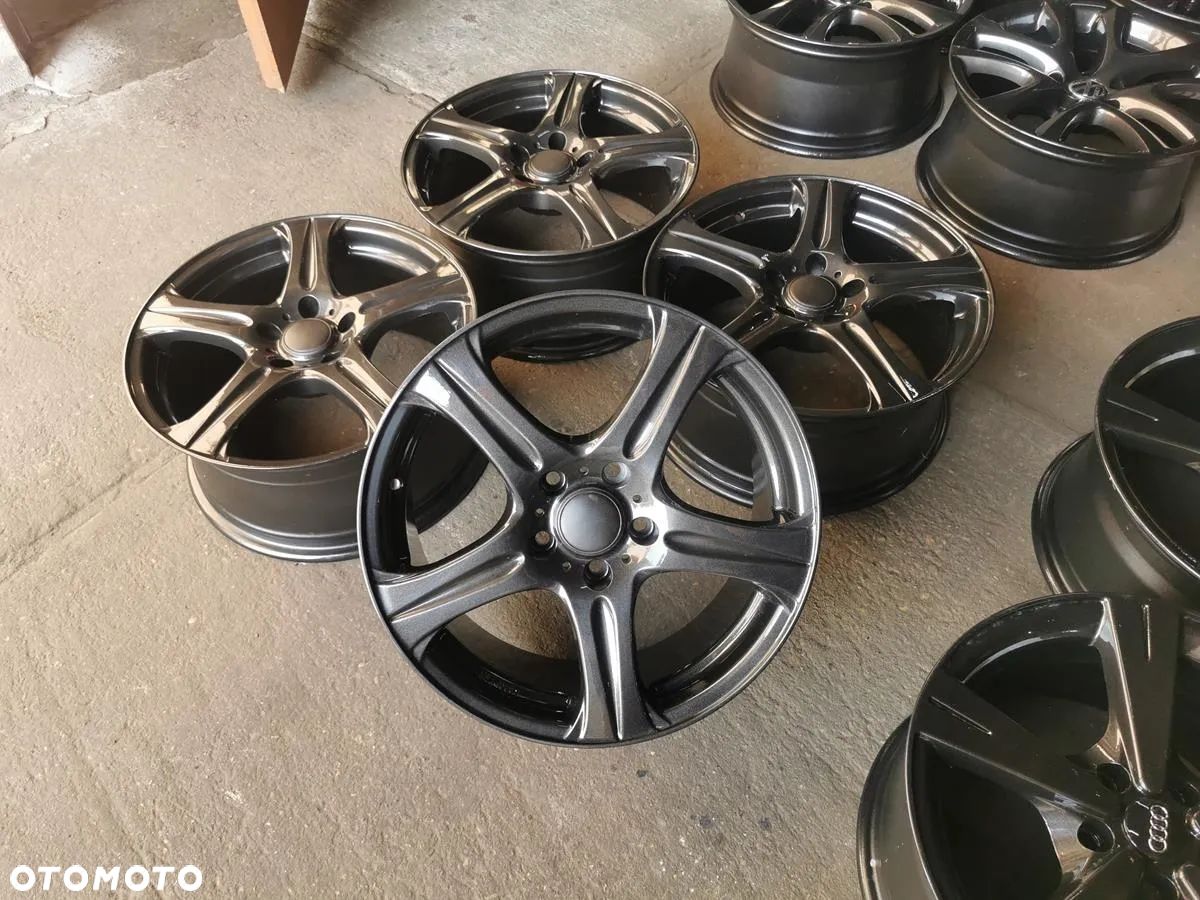 ALU FELGI 5X112 R17 8J ET48 JAK NOWE! PIĘKNY GRAFIT! SKODA SEAT VW AUDI - 1