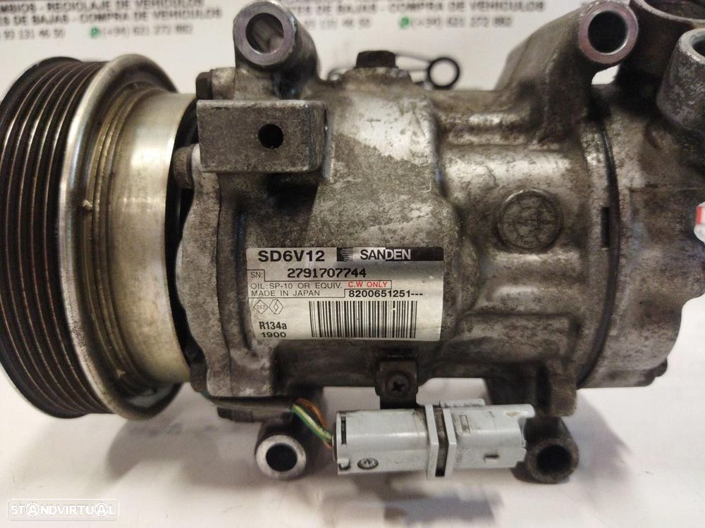 COMPRESSOR AR CONDICIONADO RENAULT CLIO II 2007 -8200651251 - 1