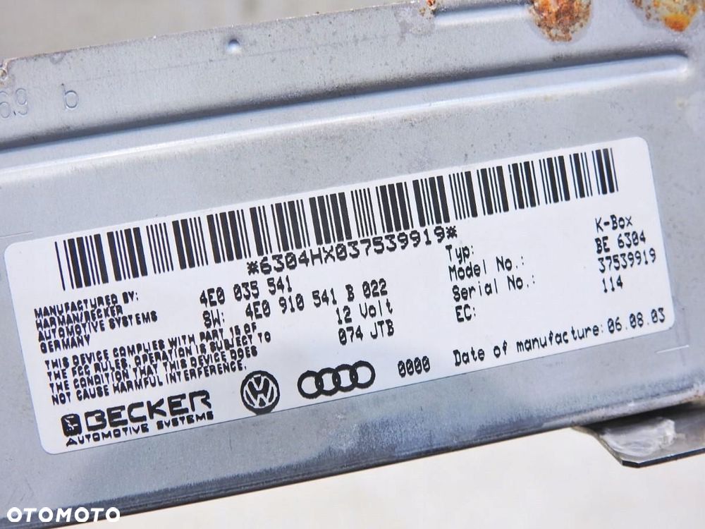 TUNER RADIA AUDI A8 D3 4E0035541 4E0910541B - 5