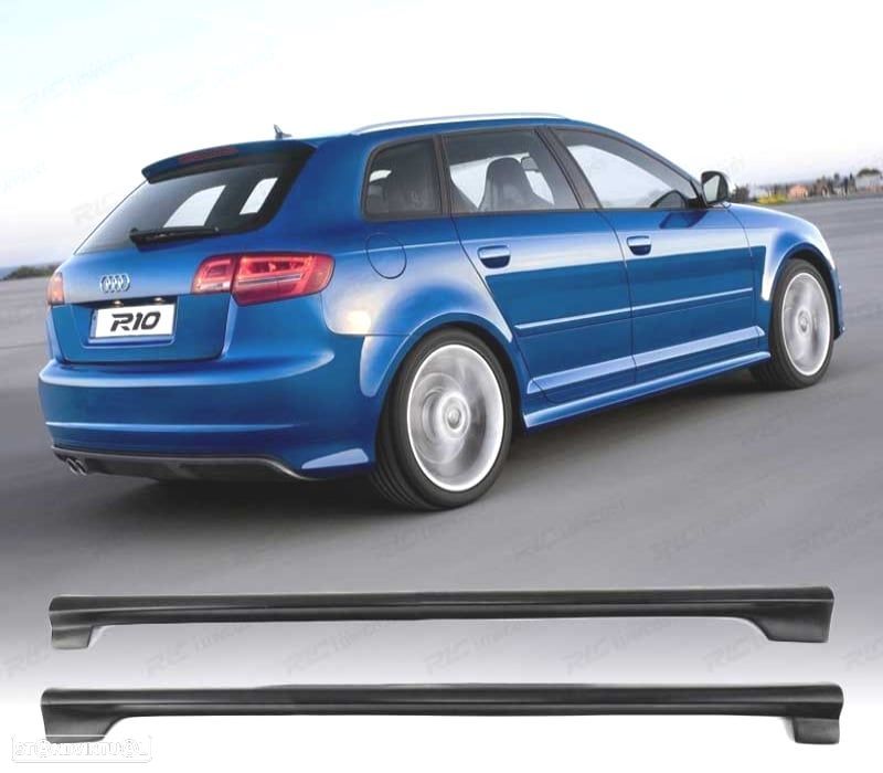 EMBALADEIRAS LATERAIS AUDI A3 8PA SPORTBACK 03-11 LOOK S3 - 1