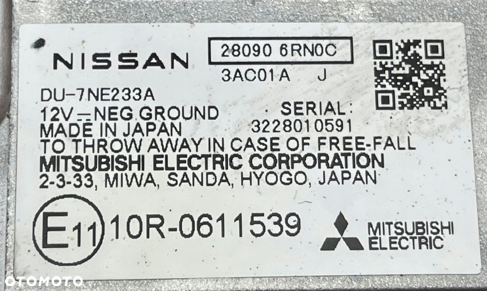 A343 NISSAN QASHQAI J12 III 3 RADIO NAWIGACJA WYŚWIETLACZ 28090-6RN0C - 10