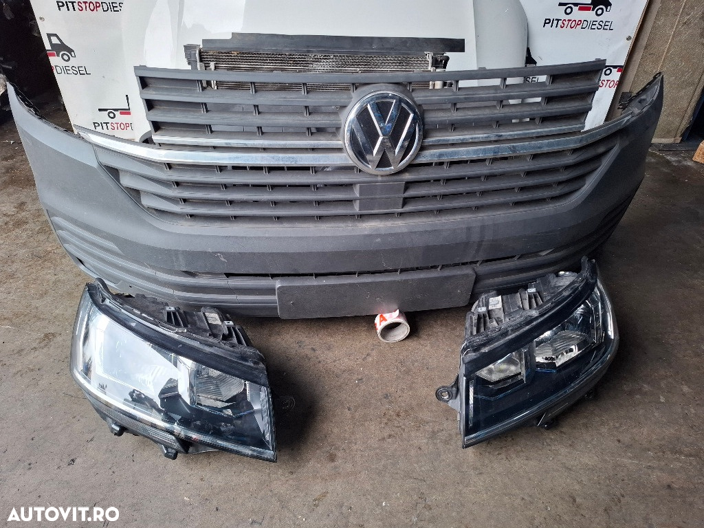 Fată completă vw Transporter T6.1 2019 2020 2021 bara fata, far, faruri, capota, trager, radiator - 2