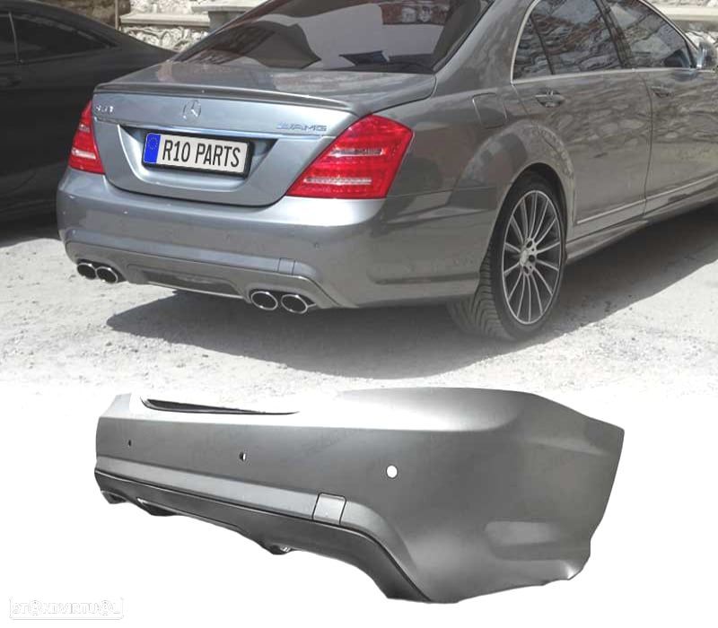 PARA-CHOQUES TRASEIRO MERCEDES CLASE S W221 05-11 LOOK AMG S65 PDC - 1