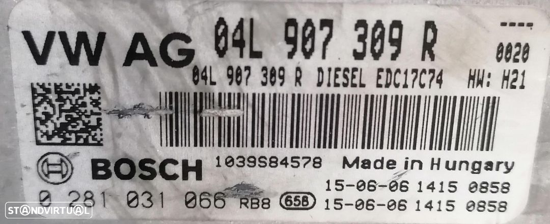 Centralina motor Audi, VW, Seat, Skoda 2.0 TDI 150 CV referência, EDC17C34, 04L907309R, , 0281031066. - 2