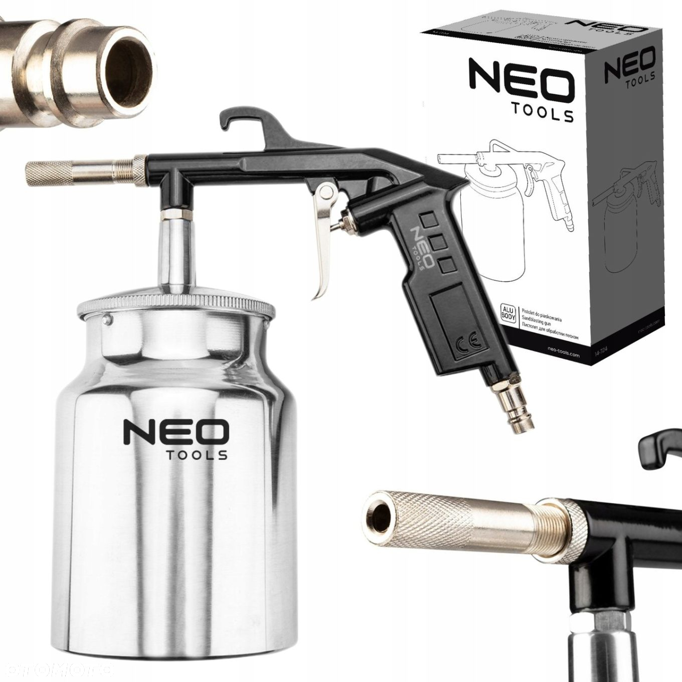 NEO PNEUM. PISTOLET DO PIASKOWANIA PIASKARKA DOLNY ZBIORNIK 0,75L 14-724 - 10