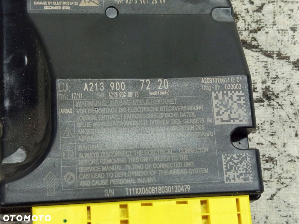 MERCEDES E W213 W238 MODUŁ STEROWNIK SENSOR AIRBAG A2139007220 - 5