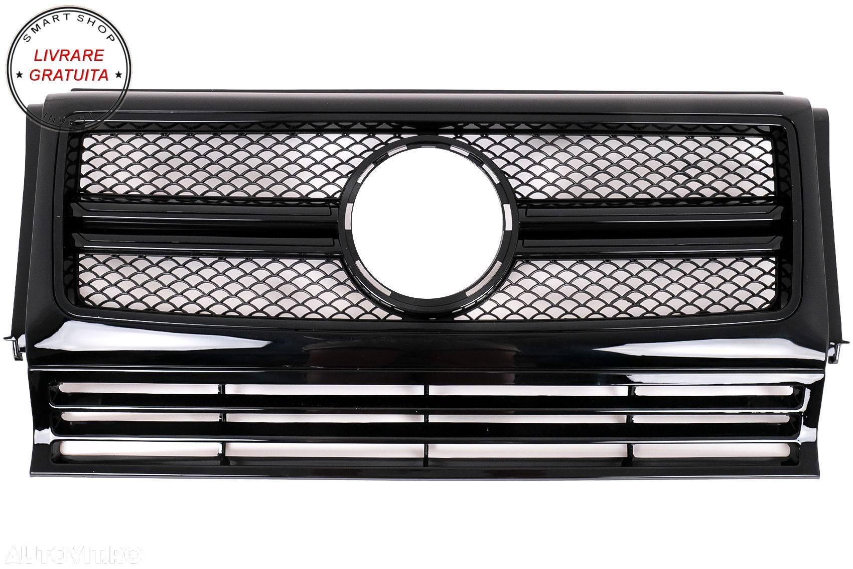 Grila Centrala Mercedes W463 G-Class (1990-2012) 2012 G65 G63 Design Negru Lucios- livrare gratuita - 1