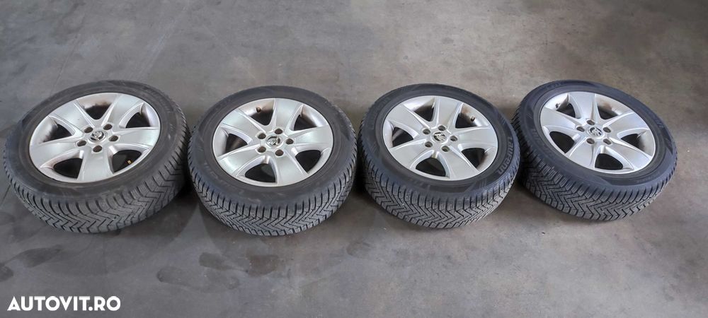 Set jante aliaj pe 16 volkswagen vw golf 6 hatchback an 2010 cu anvelope de iarna DOT 2021 - 1