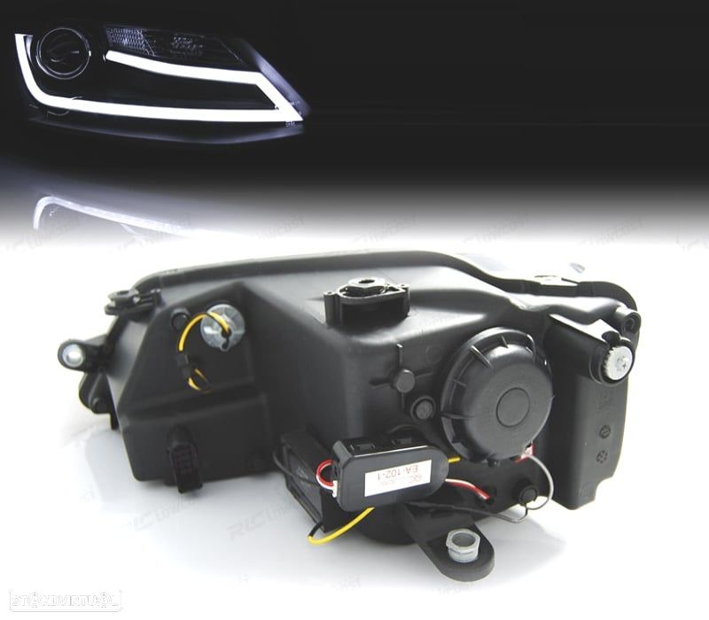 FARÓIS LUZ DIURNA LED VOLKSWAGEN VW JETTA 11-18 FUNDO PRETO - 2