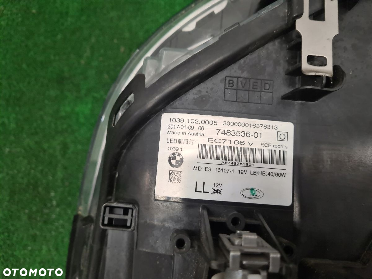 BMW 5 G30 G31 LAMPA PRZÓD LED PRAWA LEWA 7483535 7483536 EU - 8