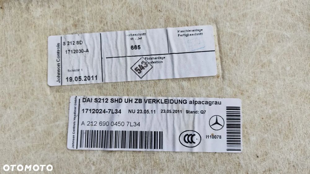 PODSUFITKA POD SZYBERDACH SZARA WIĄZKA INSTALACJA DACHU A2126900450 7L34 MERCEDES W212 KOMBI - 6