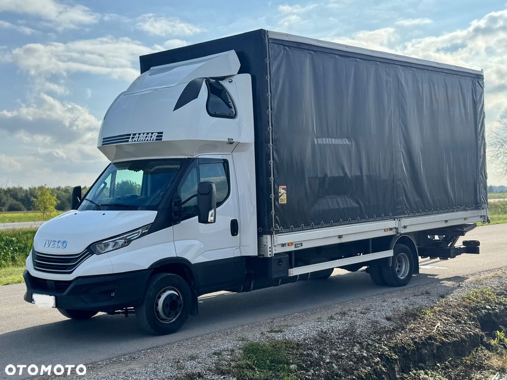 Iveco Daily 2023r Hi-Matic‼️72C18H ‼️3.0 // Winda składana pod spodem Bar 1500KG // Plandeka 16 Palet 2x Firanka + Dach zsuwany + drzwi z tyłu Najnowsze TACHO G2V2 ‼️Wysokość rampowa Full LED Tempomat Aktywny ACC Salon Polska  6.50mx2.47mx2.80m DMC7200KG Faktura Vat 23 - 1