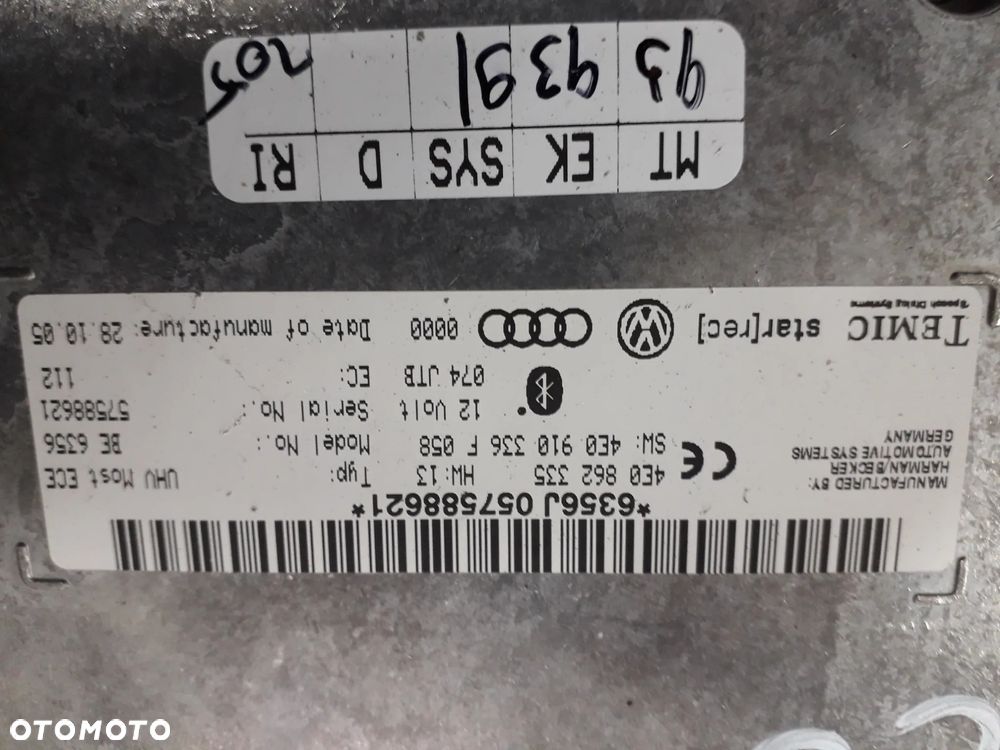 moduł sterownik BLUETOOTH 4e0862335 A6 C6 - 2