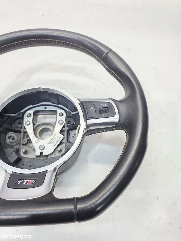 KIEROWNICA SKÓRA MULTI BIAŁA NIĆ ŚCIĘTA AUDI TT TTS 8J 8J0419091K BDB 23/25 - 5