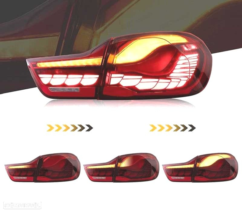 FAROLINS FULL LED BMW F32 F33 F36 13-18 LIGHT BAR OLED FUNDO VERMELHO - 2