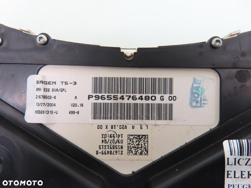 LICZNIK PEUGEOT 307 1.6 P9655476480G - 3