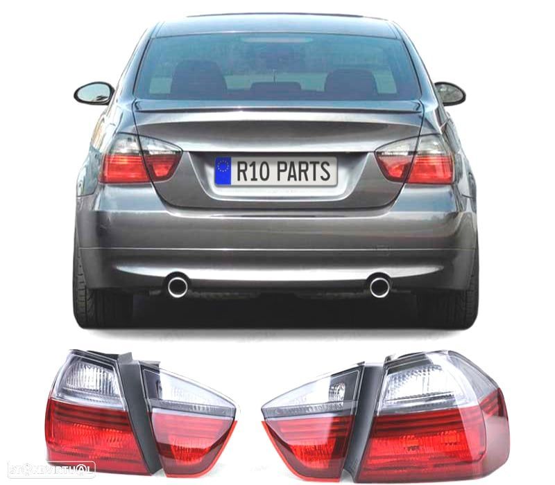 FAROLINS TRASEIROS CELIS HELLA BMW E90 05-08 VERMELHO BRANCO - 1