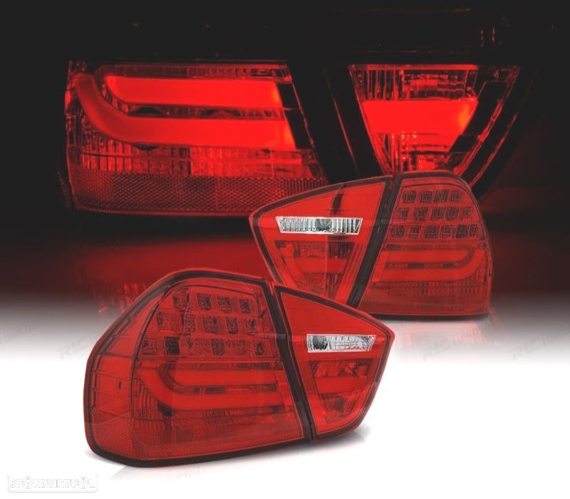FAROLINS TRASEIROS LIGHT BAR BMW E90 05-08 VERMELHO - 1