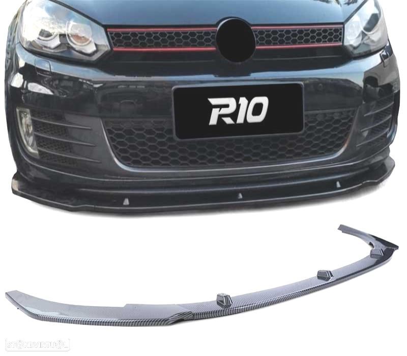 SPOILER LIP FRONTAL VOLKSWAGEN VW GOLF 6 GTI 09-13 CARBONO - 1