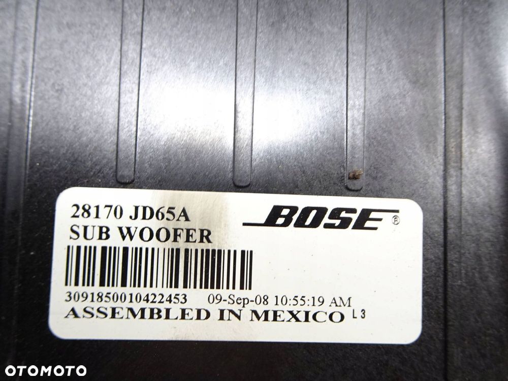 subwoofer głośniki wzmacniacz kpl. nissan qashqai j10 06-13 r. - 4