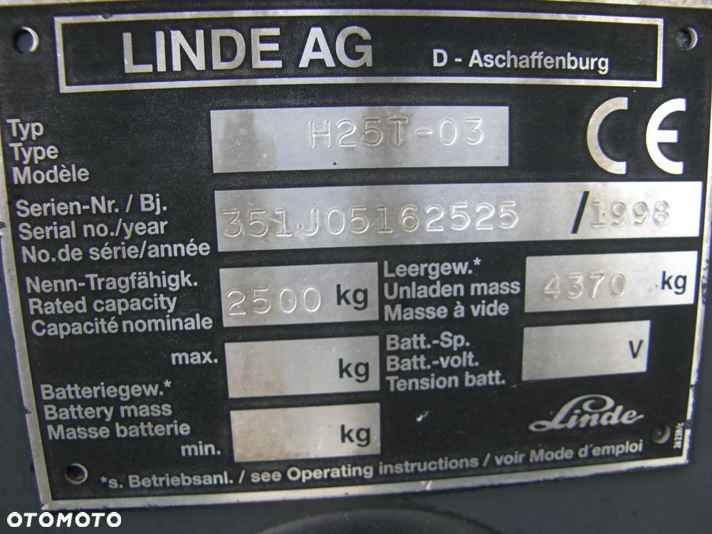 Linde H25T-03 1998 przesuw z Niemiec - 19